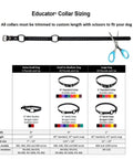 Sizing guide for One Inch Quick Snap Bungee Dog Collar Strap For FE 580 ET 800 The Boss And UL 1200 Receivers