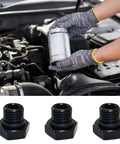 Battle Tested Aluminum Hex Adapter Fitting Kit Oil Coolant Plug High Temp Ethanol Compatible Fuel Line Hardware An4 To An12 double seal oil adapter in engine bay.