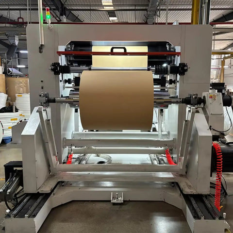 Industrial Smooth Operation Heavy Duty Automatic Jumbo Roll Slitter Machine Featuring Differential Slip Shaft For Insulation Paper Sheets with a large roll