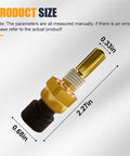 Bulletproof Engine Coolant Temperature Sensor Direct Oem Fit Heavy Duty Metal Housing dimensions 2.27in length, 0.68in width.