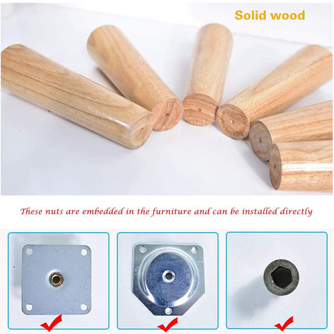 Supercharge Your New Home Game With These Top Shelf Natural Wood Table Legs Featuring M6 M8 M10 Threaded Bolts, solid wood legs.