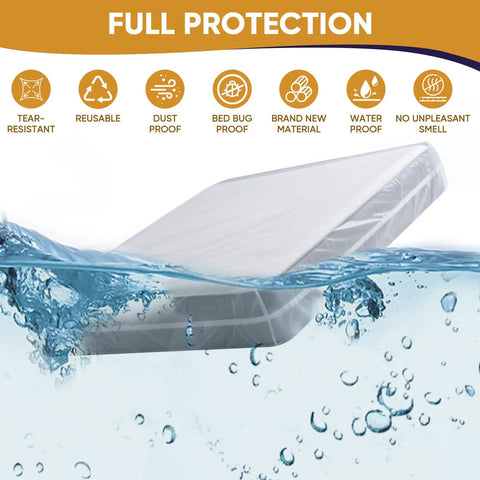 King and Cal King Mattress Bag for Moving and Storage, Heavy Duty Waterproof Plastic Mattress Cover submerged in water