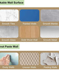 Peel And Stick Wall Cord Cover And Raceway For TV Mounts stickable surfaces: tiles, marble, wood, metal; non-stickable: dusty, uneven, peeling walls.