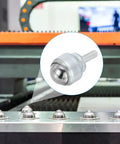 Four Pack Heavy Duty 3/4 Inch Roller Ball Transfer Bearings featured on conveyor with durable carbon steel base.