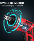 Handy Rechargeable Cordless Electric Screwdriver Set With Six Plus One Torque Gears And Quarter Inch Self Lock Chuck