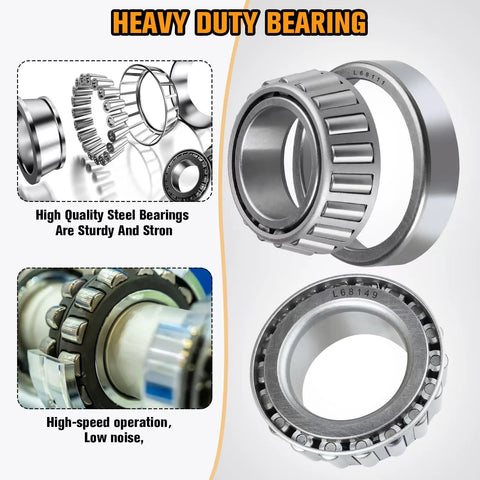 Trailer hub bearing kit for 3500 lb axles (2 sets); steel bearings with dust cap, grease seal, race