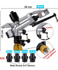 Long Distance Garden Watering Sprinkler System With 1.2 Inch Female Thread Heavy Duty Irrigation Tool featuring adjustable nozzles