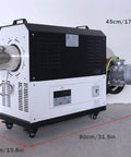 2KW Industrial Hot Air Blower And High Power Heater With Digital PID Temperature Control and Auto Overheat Safety for Heavy Duty Shop Grind Rock Solid Pro Grade Blower, side view with dimensions