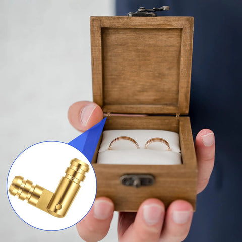 Wooden jewelry box with 10 Pcs Brass Hidden Barrel Hinges 0.15x0.79 Inch Mini Cylinder Hinges for Wood Projects Concealed Jewelry Box Cabinets DIY Craft Supplies 270 Degree Opening Durable Hidden Hardware.