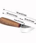Round Leather Knife For Cutting, Trimming, Skiving And Shaping Pro Grade High Carbon Steel Blade With Wooden Handle