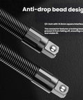 One Half Inch Flexible Shaft Extension For Tight Spots, 360 Degree Flex Reach Socket Ratchet Wrench Connecting Rod close-up anti-drop