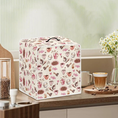 Stain And Dust Resistant Coffee Maker Cover For Home, Office, Or Coffee Shop, Polyester Fabric protects kitchen gear.
