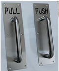 304 Stainless Steel Commercial Door Push Pull Plate Handle With Backing Plates 11.8 x 3.2 Inch Plate, 20 Cm Handle Length, 1.9 Cm Diameter, Built To Last, Easy To Install, Fits Metal Doors, Wood Doors And Composite Doors. push pull plates shown