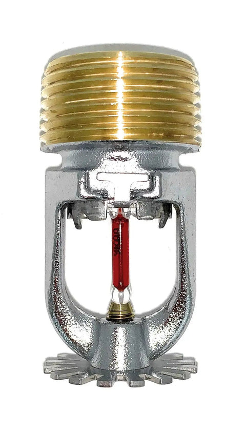 Top Shelf K8 Quick Response Pendent Fire Sprinkler with a brass connection for commercial job sites and industrial warehouses.