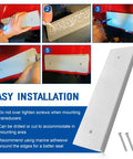 Installation steps for Universal Transducer Mounting Plate, showing mounting adhesive application, securing on transom board, and screws.