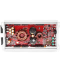Internal view of 800 Watt Monoblock Class D Marine Subwoofer Amplifier with waterproof coating and rust proof case, circuit board details