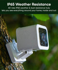 Color Night Vision Security Camera With Full Color Night Footage In Darkness Up To 25x Darker Than Ordinary Cameras Works With Android 7.0 And iOS 14.0 Phones Easy Setup Crisp Night Recordings mounted on tree with IP65 weather resistance