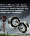 8 Inch Windmill Bearing Repair Kit for Lawn and Garden Fans with two bearing sizes and stainless components in rain