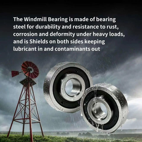 8 Inch Windmill Bearing Repair Kit for Lawn and Garden Fans with two bearing sizes and stainless components in rain