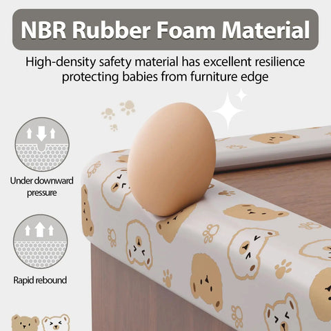 Heavy Duty Baby Proofing Edge Protectors 6.5Ft super dense soft rubber foam with NBR material over furniture corner.