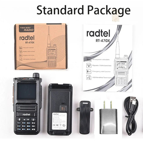 Standard package of Beast Multi Band Ham Radio With 256 Channels And Aviation Air Band NOAA Marine Weather Long Range Handheld Transceiver USB C Charging Wireless Copy Frequency 2800mAh Battery Easy To Use With 1.77 Inch LCD Display.