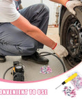 Mechanic using 61Pcs Vacuum Tire Repair Nail Kit With Screwdriver For Cars, Motorcycles And Trucks, tire repair tools in use