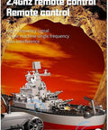 Dope RC Boat With 2.4G Remote Control And 1 To 390 Scale Twin Engine Battleship Watercraft with remote in cave background