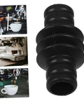 Rubber Steam Wand Cover For Espresso Makers With Heat Insulation Sleeve shown next to espresso making process.
