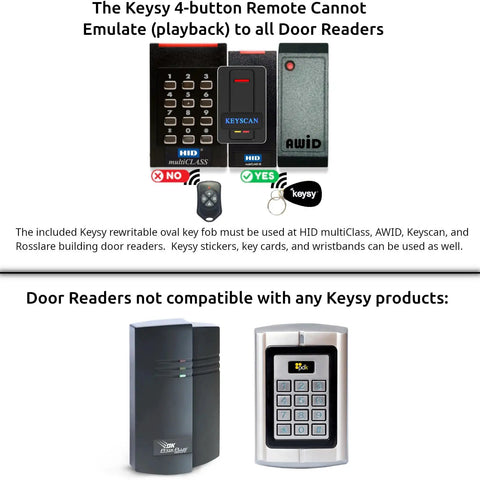 Image showing compatibility of Keysy RFID Duplicator For 125kHz Key Fobs And Cards Copy Up To Four Access Badges Into A Rewritable Fob.