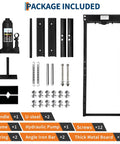 Tough As Nails 12 Ton Hydraulic Shop Press Solid H Frame Garage Wrenching Rig Package Components Including Handle, Frame, and Hydraulic Pump