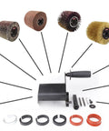 Heavy Duty Synthetic Fiber Abrasive Brush Drum For Grinding Machines Rust Removal Satin Finish On Unpainted Metals Flat Metal And Wood Surfaces Wire Drawing Attachment 120x100mm with accessories