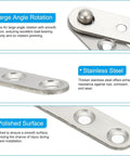Close-up view of a 4 Piece Stainless Steel 360 Degree Concealed Door Hinges Set For Cabinets Drawers And Windows Built To Last Durable Corrosion Resistant Pivot Hinges For DIY Home Upgrades, highlighting large angle rotation, stainless steel material, and polished surface.