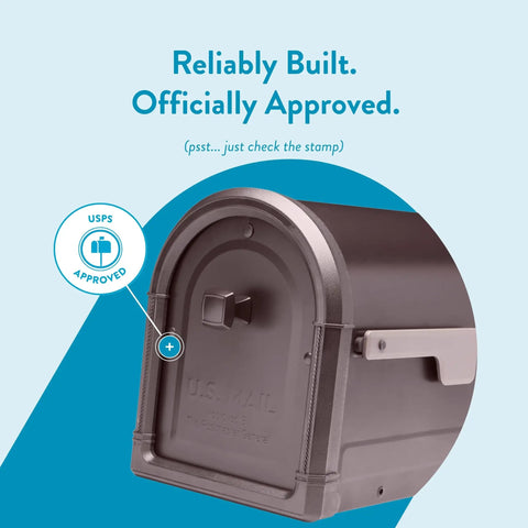 Rugged Post Mounted Mailbox In Rubbed Bronze Built To Last Heavy Duty Steel Construction Weatherproof Curbside Box USPS approved
