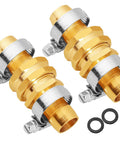 Garden Hose Repair Kit With Clamps For Three Quarter Or Five Eighth Brass Hoses Includes Two Male And Two Female Connectors