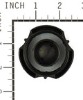 Top view of Genuine Fuel Tank Cap For Intek Vertical Engines 121600 Fits 3.5 To 6.75HP Max Quantum Europa series on ruler