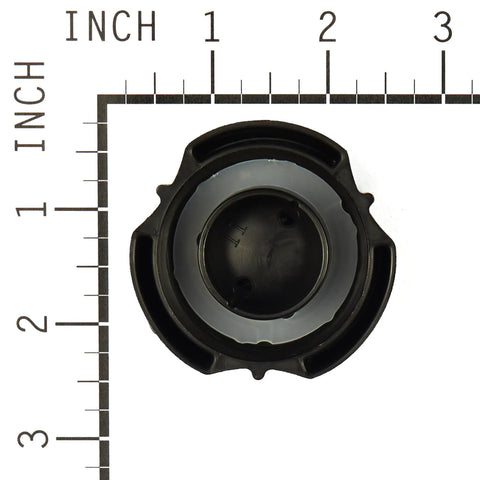 Top view of Genuine Fuel Tank Cap For Intek Vertical Engines 121600 Fits 3.5 To 6.75HP Max Quantum Europa series on ruler
