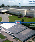 Aerial view of Texas State Flag 3 By 5 Feet USA Made To Official State Design Specs Premium Quality Durable Construction production facilities in South Boston, VA and Coshocton, OH