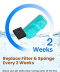 12 Pack Official Replacement Filters And Sponges For Stainless Steel Cordless Cat Water Fountain 3.2L Capacity 6 Months Supply Replacement Kit