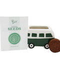 Mini Ceramic Flower Bus Grow Kit Four Pack With Colorful Retro Bus Planters And Seeds Daisy Cosmos Calendula Coneflower