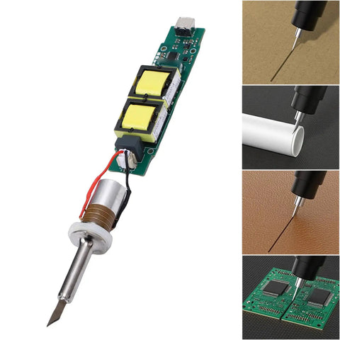 Ultrasonic Cutter Transducer With Drive Module, 30W 40KHz Replacement Parts For DIY Crafts showing cutting tool and applications