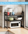 Expandable 2 Tier Metal Storage Shelves With 150 Lbs Capacity Heavy Duty Organizer for kitchen countertop