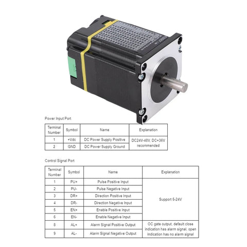 Integrated Closed Loop Stepper Motor With Built In Encoder For CNC Engraving Machines And 3D Printers, front view, 1.5 Nm torque