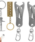 Bolt Size Finder Keychain Set With Mini Vernier Calipers And Ruler SAE Five Sixteenths To One Inch And Metric Eight To Twenty Five Millimeters Nut And Bolt Size Checker Portable Handy DIY Thread Gauge Two Pack Fathers Day Gift