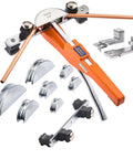 VEVOR Ratcheting Tubing Bender Kit For 1/4 To 7/8 Inch With 7 Aluminum Dies, showing tool and dies for HVAC repair.