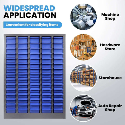 Heavy Duty 75 Drawer Parts Cabinet With 26 By 9 By 36 Inch Steel Frame And ABS Drawers Multi Purpose Nut And Bolt Organizer for Workshop