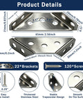 Heavy Duty Stainless Steel L Brackets With Two Dozen Solid Corner Mounts And One Twenty Self Tapping Screws for wood, 65mm size.