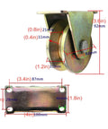V Type Groove Sliding Gate Roller Wheel Set With Dual Bearings, Beefy Heavy Duty Steel Track Caster dimensions, Pack Of 4, 80mm