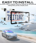 Heavy Duty Stainless Steel License Plate Screws Kit with nylon inserts and foam pads for easy mounting on vehicles.