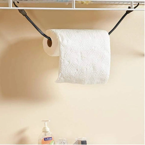 32 Inch Heavy Duty Bungee Cords With Hooks 8mm Elastic Rope holding paper towel on rack