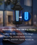 15W UV Bug Zapper Light Bulb Replacement 4 Pin Base U Shaped Twin Tube For T6 Insect Attraction Lamp 365nm Blue Light 2 Pack
